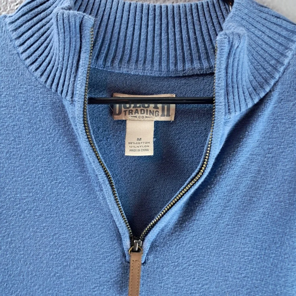 Duluth‎ Trading Co. Quarter Zip Pullover Sweater Knit Blue Casual Mens M - Picture 2 of 7